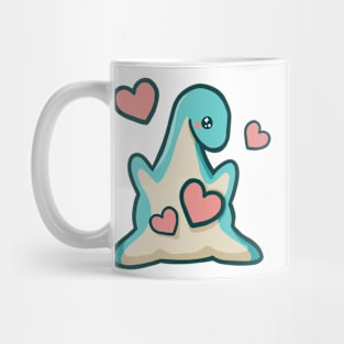 Cute long neck loves you, dino, dinosaur Mug